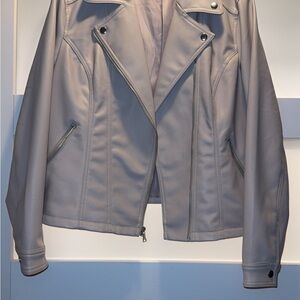 Express Women's Cream Leather Jacket